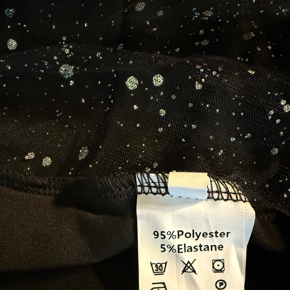 Women’s Shiny Mesh Lantern Sleeve Dress - Picture 11 of 13